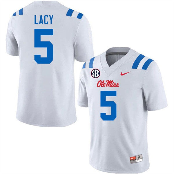 Kewan Lacy Ole Miss Rebels Jersey - White sports jersey product view 1