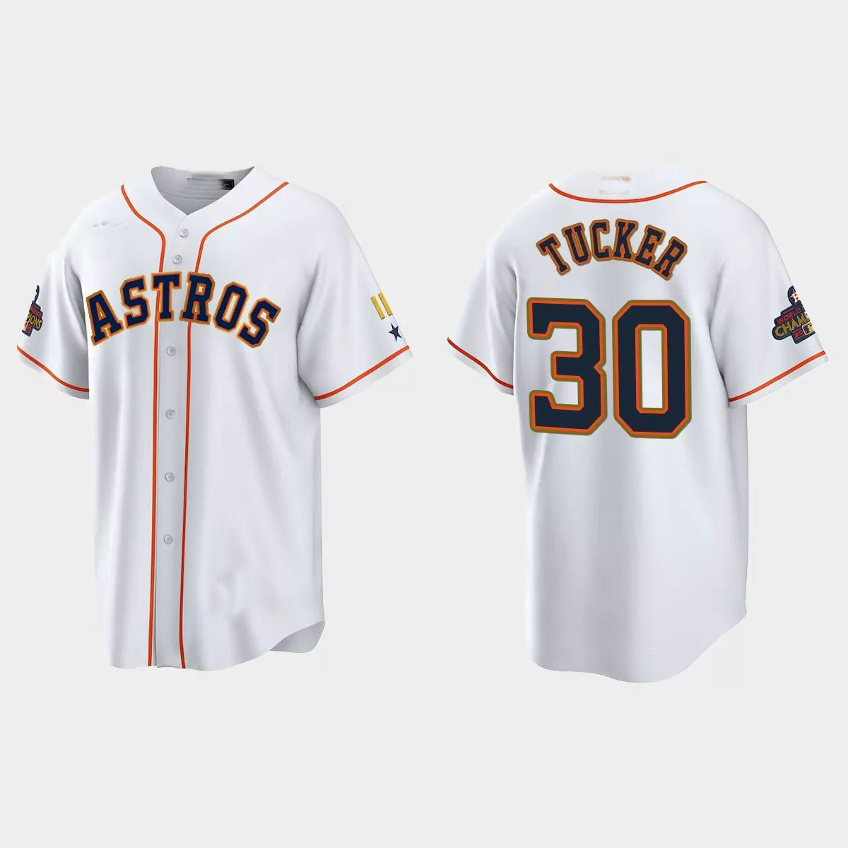 #30 Kyle Tucker Houston Astros 2023 Gold Program Jersey ¨C White Stitches Baseball Jerseys baseball jersey product view 1