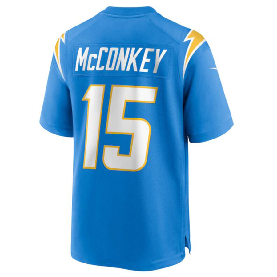 #15 Ladd McConkey Player LA.Chargers Game Football Jerseys - Powder Blue football jersey product view 1