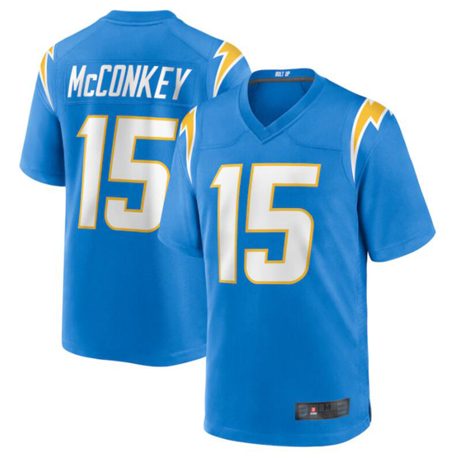 #15 Ladd McConkey Player LA.Chargers Game Football Jerseys - Powder Blue football jersey product view 2