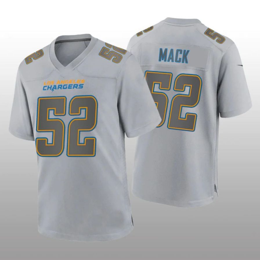 #52 Khalil Mack Player LA.Chargers Gray Game Stitched Football Jerseys football jersey product view 1