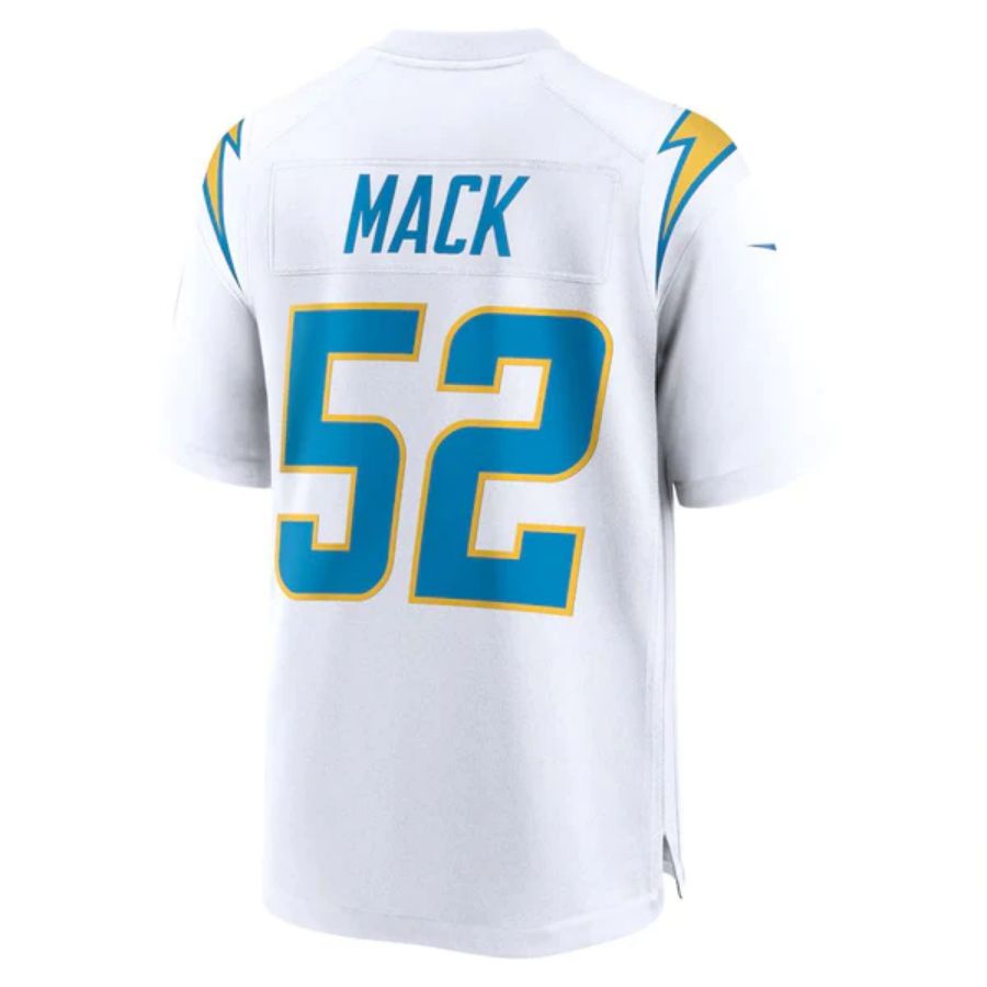 #52 Khalil Mack LA.Chargers White Game Stitched Football Jerseys football jersey product view 1