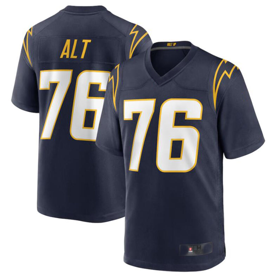 #76 Joe Alt Player LA.Chargers Navy Game Stitched Football Jerseys football jersey product view 2