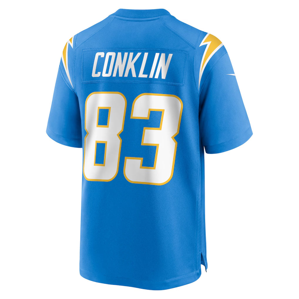 LA.Chargers #83 Tyler Conklin Player Powder Blue Home Game Football Jerseys football jersey product view 1