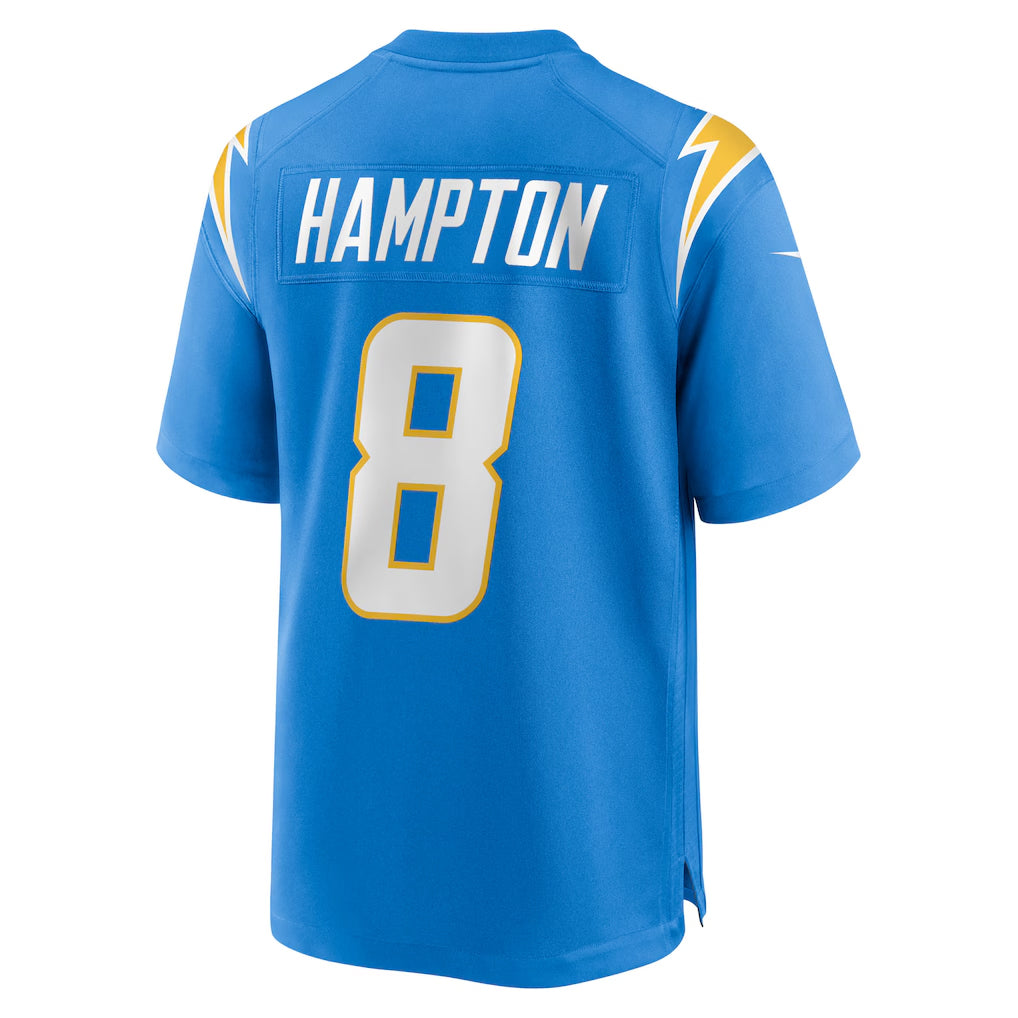 LA.Chargers #8 Omarion Hampton Player Powder Blue Home Game Football Jerseys football jersey product view 1