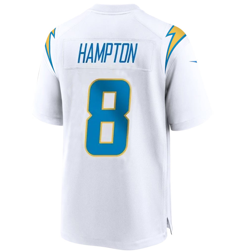 LA.Chargers #8 Omarion Hampton Player White Home Game Football Jerseys football jersey product view 1