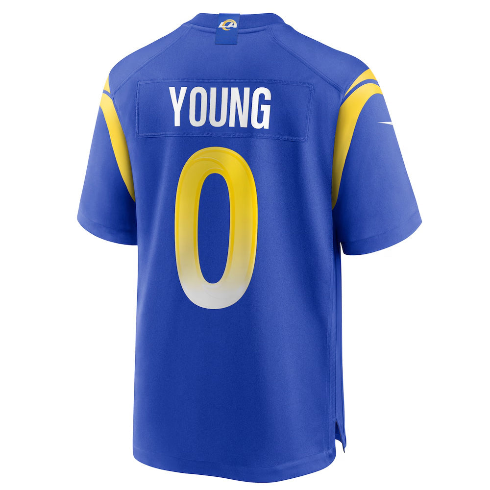 LA.Rams #0 Byron Young Player Royal Home Game Football Jerseys football jersey product view 1
