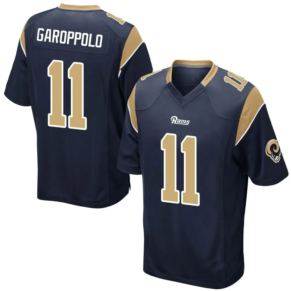 LA.Rams #11 Jimmy Garoppolo Player Navy Home Game Football Jerseys football jersey product view 1