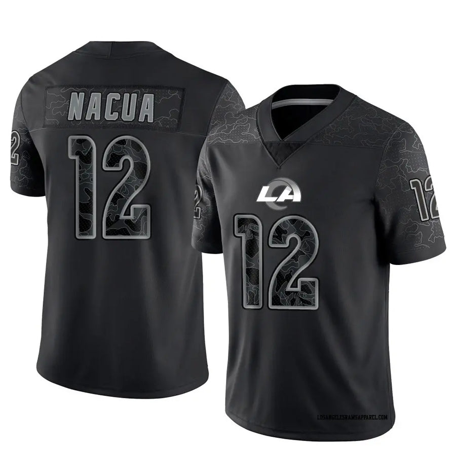 LA.Rams #12 Puka Nacua Player Black REFLECTIVE Limited Football Jerseys football jersey product view 1
