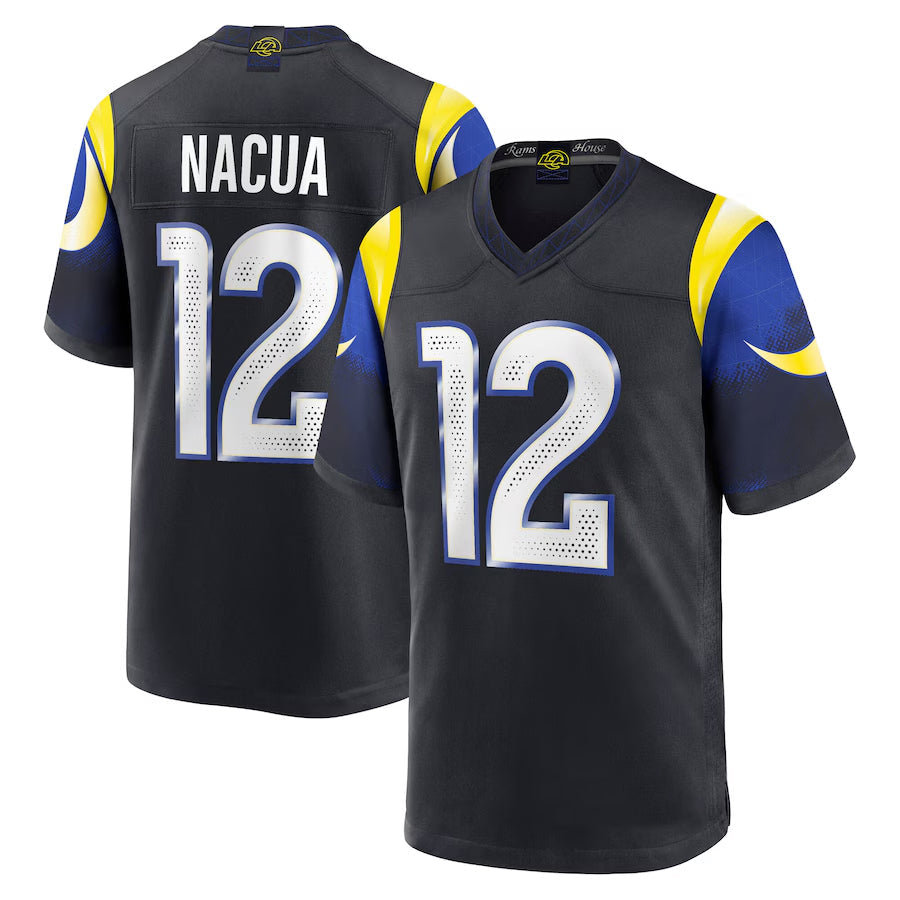 LA.Rams #12 Puka Nacua Player Midnight Blue Rivalries Collection Game Football Jerseys football jersey product view 2