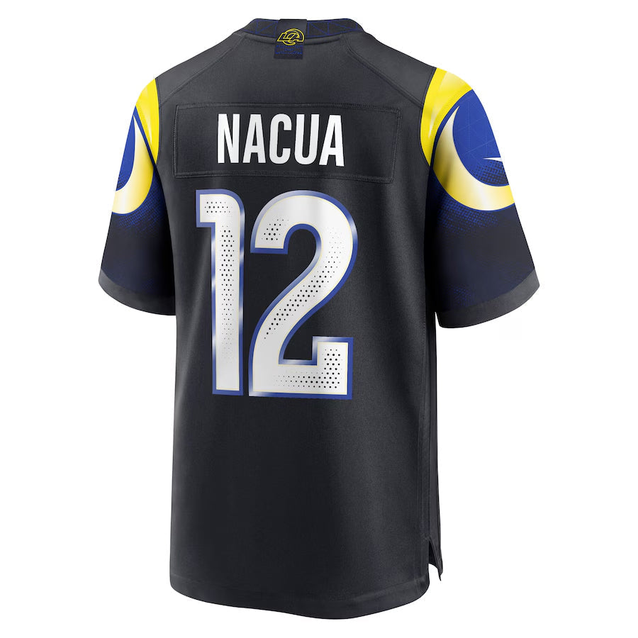 LA.Rams #12 Puka Nacua Player Midnight Blue Rivalries Collection Game Football Jerseys football jersey product view 1