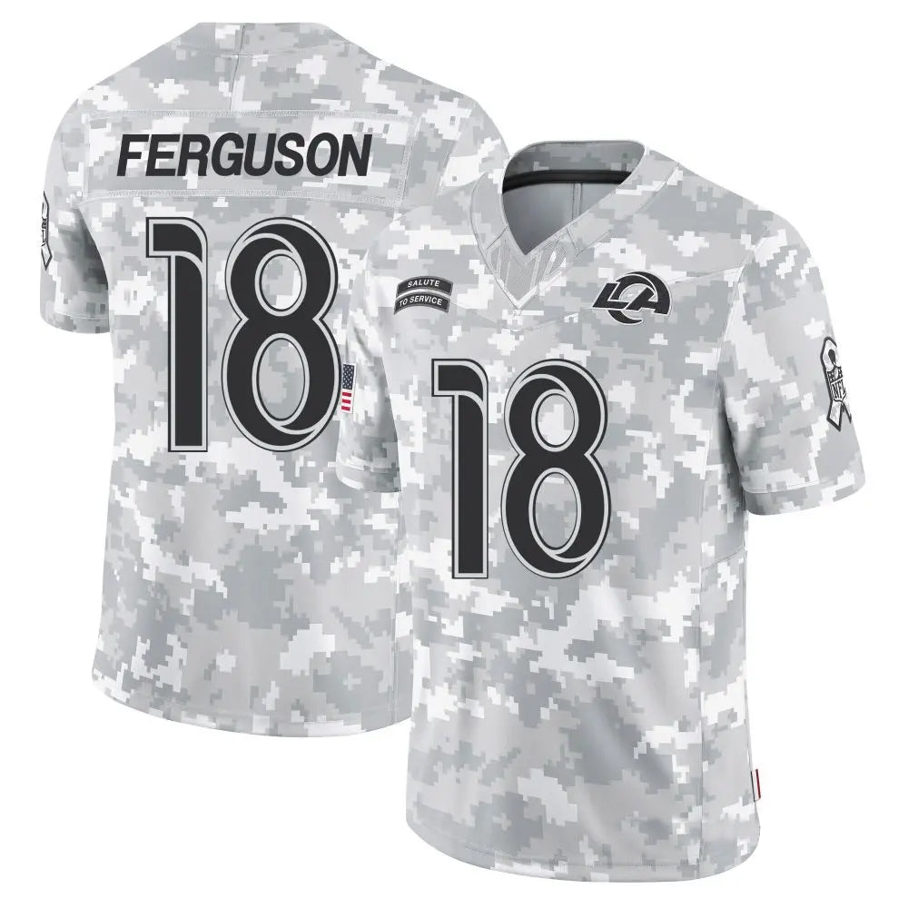 LA.Rams #18 Terrance Ferguson Player Arctic Camo Salute to Service Limited Football Jerseys football jersey product view 1
