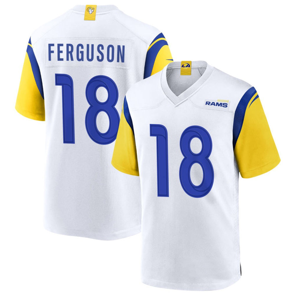 LA.Rams #18 Terrance Ferguson Player White Home Game Football Jerseys football jersey product view 1