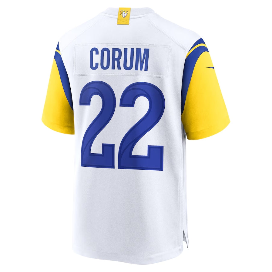 LA.Rams #22 Blake Corum Player White Game Stitched American Football Jerseys football jersey product view 1
