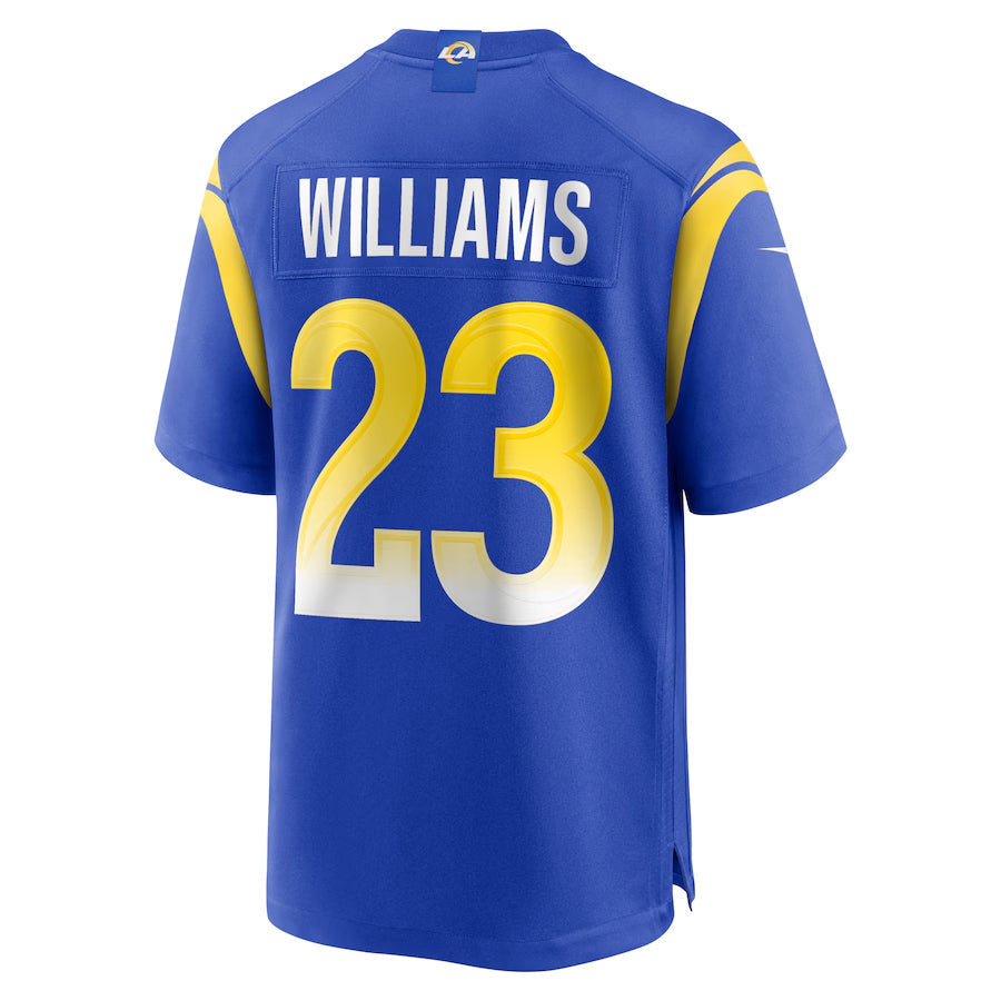 LA.Rams #23 Kyren Williams Player Royal Home Game Football Jerseys football jersey product view 1