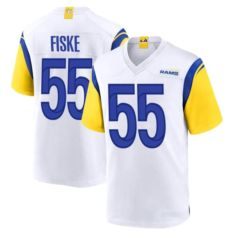 LA.Rams #55 Braden Fiske Player White Home Game Football Jerseys football jersey product view 1