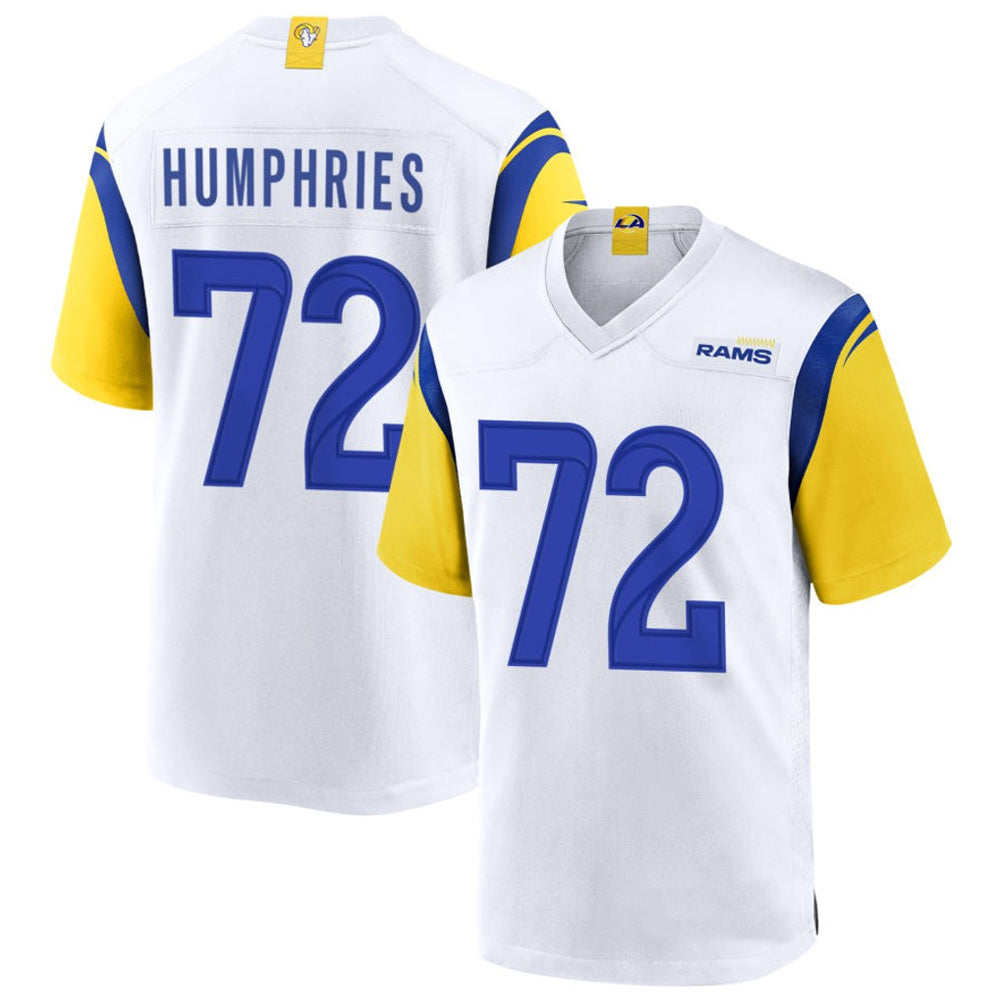 LA.Rams #72 D.J. Humphries Player White Home Game Football Jerseys football jersey product view 1