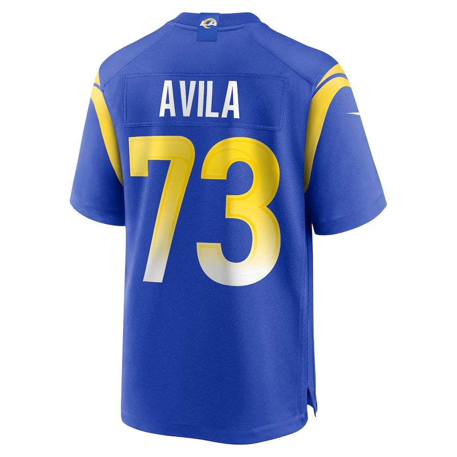 LA.Rams #73 Steve Avila Player Royal Game Stitched American Football Jerseys football jersey product view 1