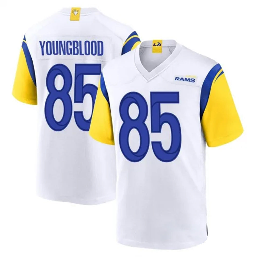 LA.Rams #85 Jack Youngblood Player White Home Game Football Jerseys football jersey product view 1