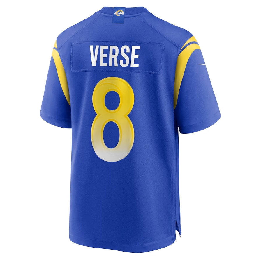 LA.Rams #8 Jared Verse Royal Player Game Stitched American Football Jerseys football jersey product view 1