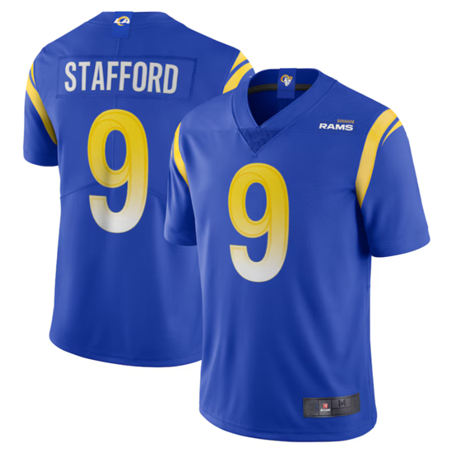 #9 Matthew Stafford Player LA.Rams Royal Vapor Limited American Stitched Football Jerseys football jersey product view 2