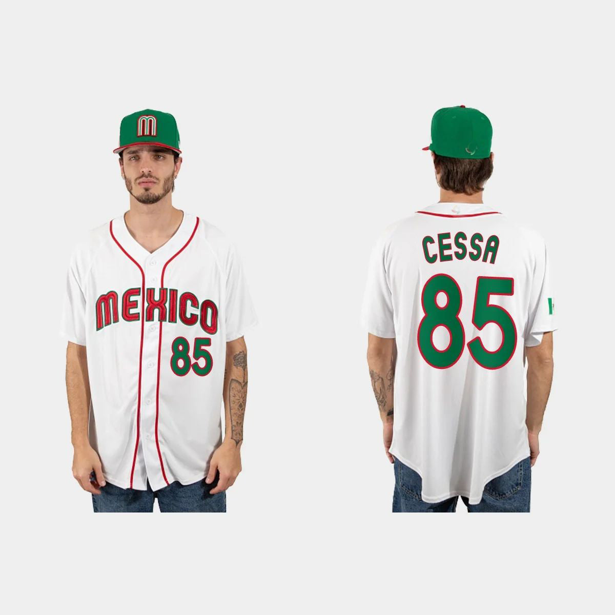 #85 LUIS CESSA MEXICO BASEBALL 2023 WORLD BASEBALL CLASSIC JERSEY ¨C WHITE Stitches Baseball Jerseys baseball jersey product view 1