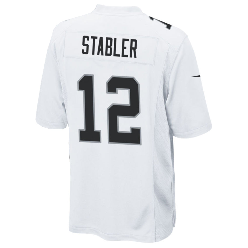 LV.Raiders #12 Ken Stabler Player White Home Game Football Jerseys football jersey product view 1