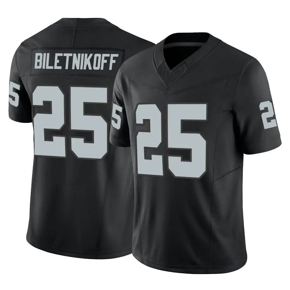 LV.Raiders #25 Fred Biletnikoff Player Black Vapor F.U.S.E Limited Football Jerseys football jersey product view 1