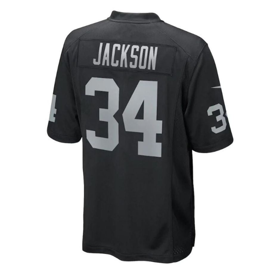#34 Bo Jackson Player LV.Raiders Black Game Football Jerseys football jersey product view 1