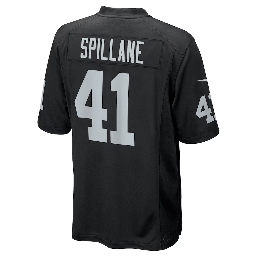 LV.Raiders #41 Robert Spillane Black Game Player Stitched American Football Jerseys football jersey product view 1
