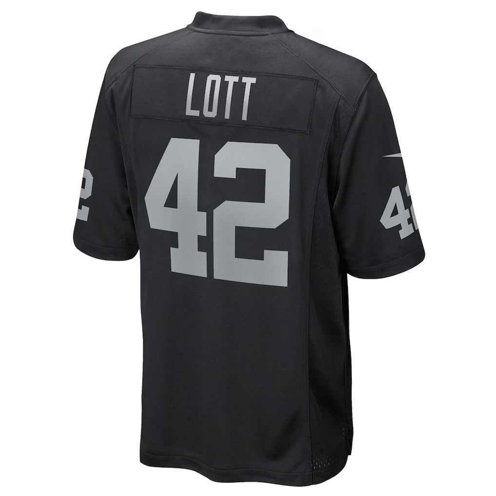 LV.Raiders #42 Ronnie Lott Player Black Home Game Football Jerseys football jersey product view 1