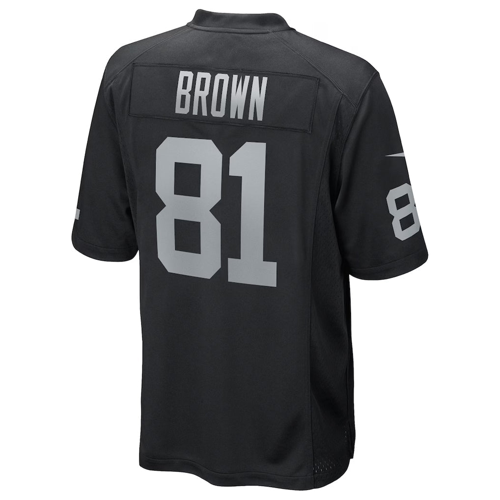 LV.Raiders #81 Tim Brown Player Black Home Game Football Jerseys football jersey product view 1