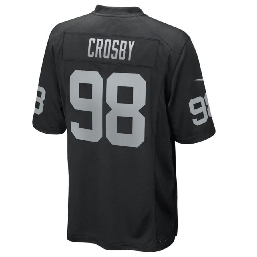 #98 Maxx Crosby Player LV.Raiders Black Game Football Jerseys football jersey product view 1