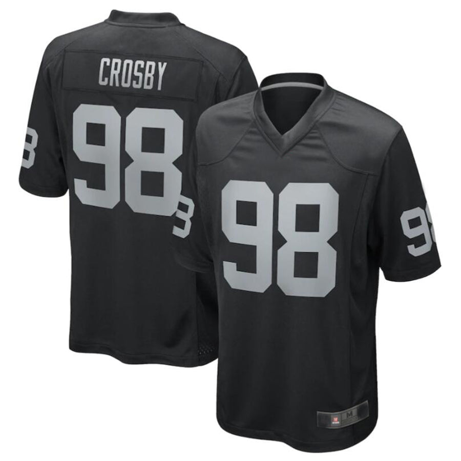 #98 Maxx Crosby Player LV.Raiders Black Game Football Jerseys football jersey product view 2