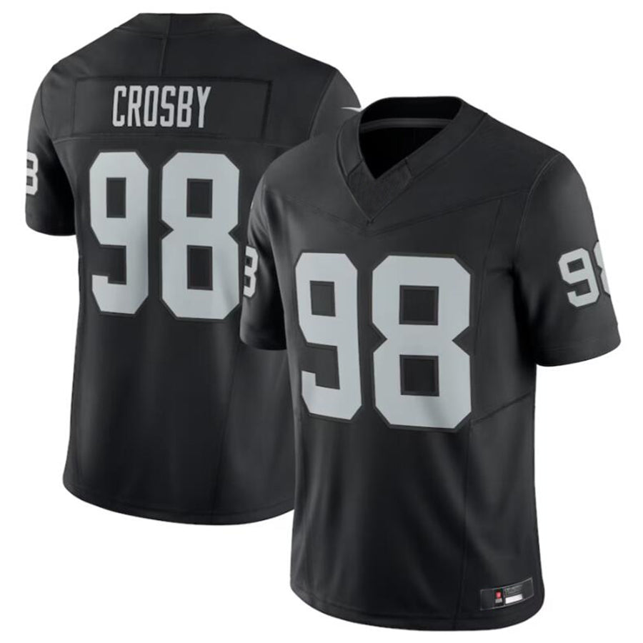 #98 Maxx Crosby Player LV.Raiders Black Vapor F.U.S.E. Limited Football Jerseys football jersey product view 2