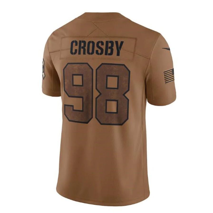 #98 Maxx Crosby Player LV.Raiders Brown Salute To Service Limited Football Jerseys football jersey product view 1