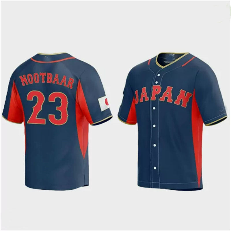 #23 Lars Nootbaar Japan Baseball 2023 World Baseball Classic Jersey ¨C Navy Stitches Baseball Jerseys baseball jersey product view 1