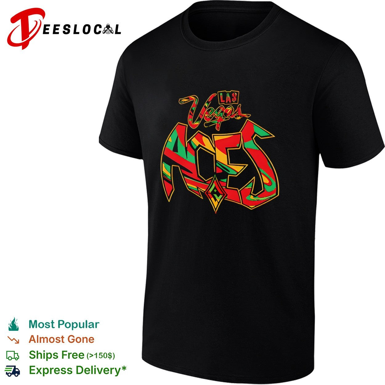 Las Vegas Aces Graffiti Logo WNBA basketball - Adult & Kids T-Shirts, Sweatshirts & Hoodies apparel design preview 1