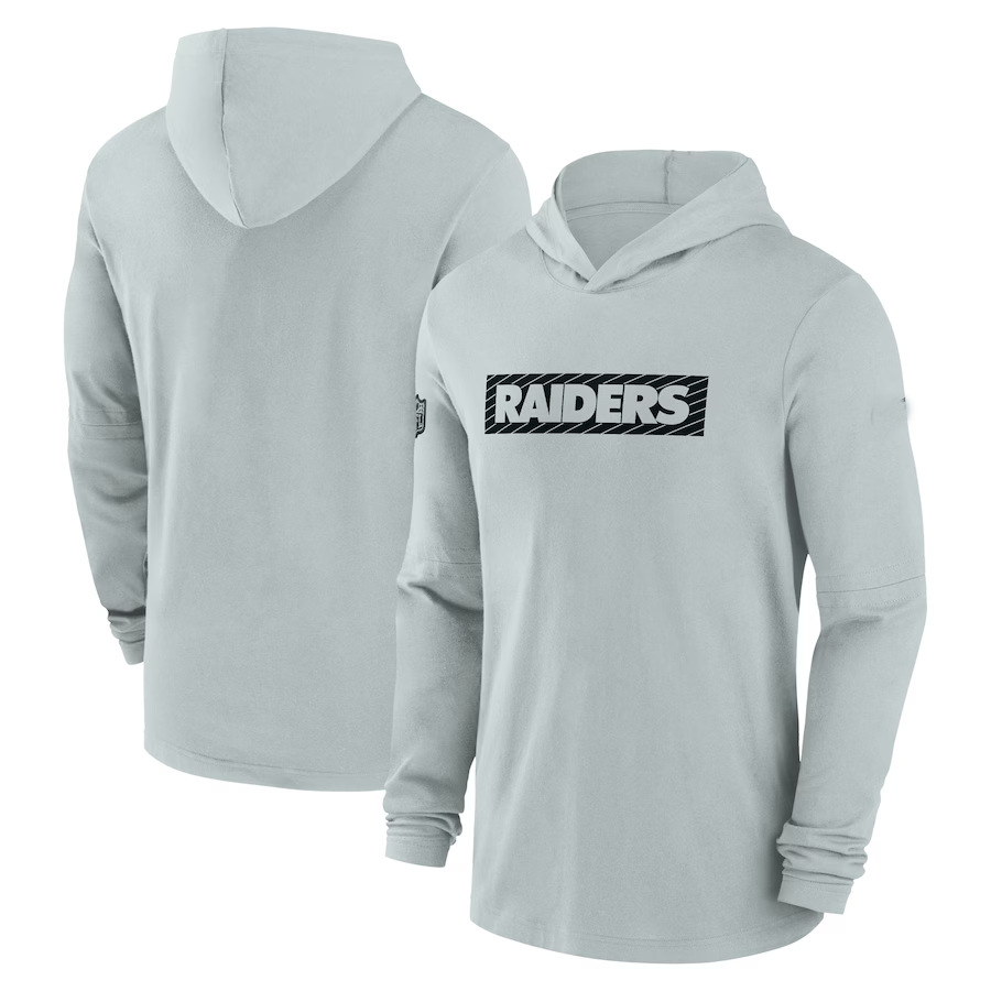 LV.Raiders Salute To Service Club Pullover Hoodie Gray Player Jersey Stitched American Football Jerseys football jersey product view 1