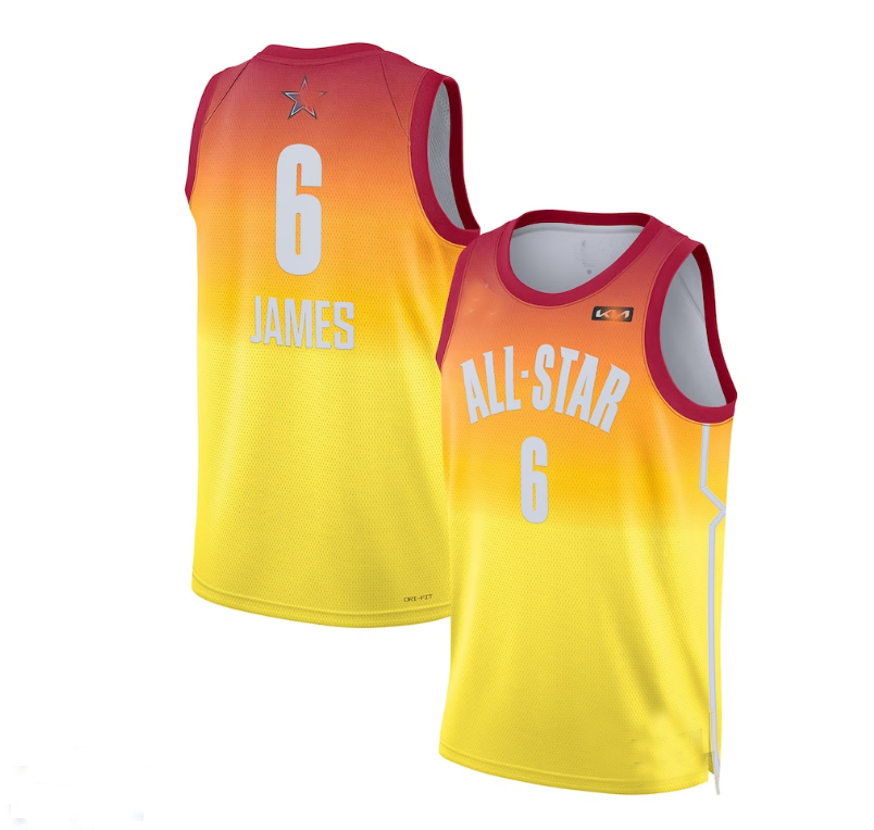 #6 LeBron James 2023 All-Star Game Swingman Jersey - Orange Stitched American Basketball Jersey basketball jersey product view 1