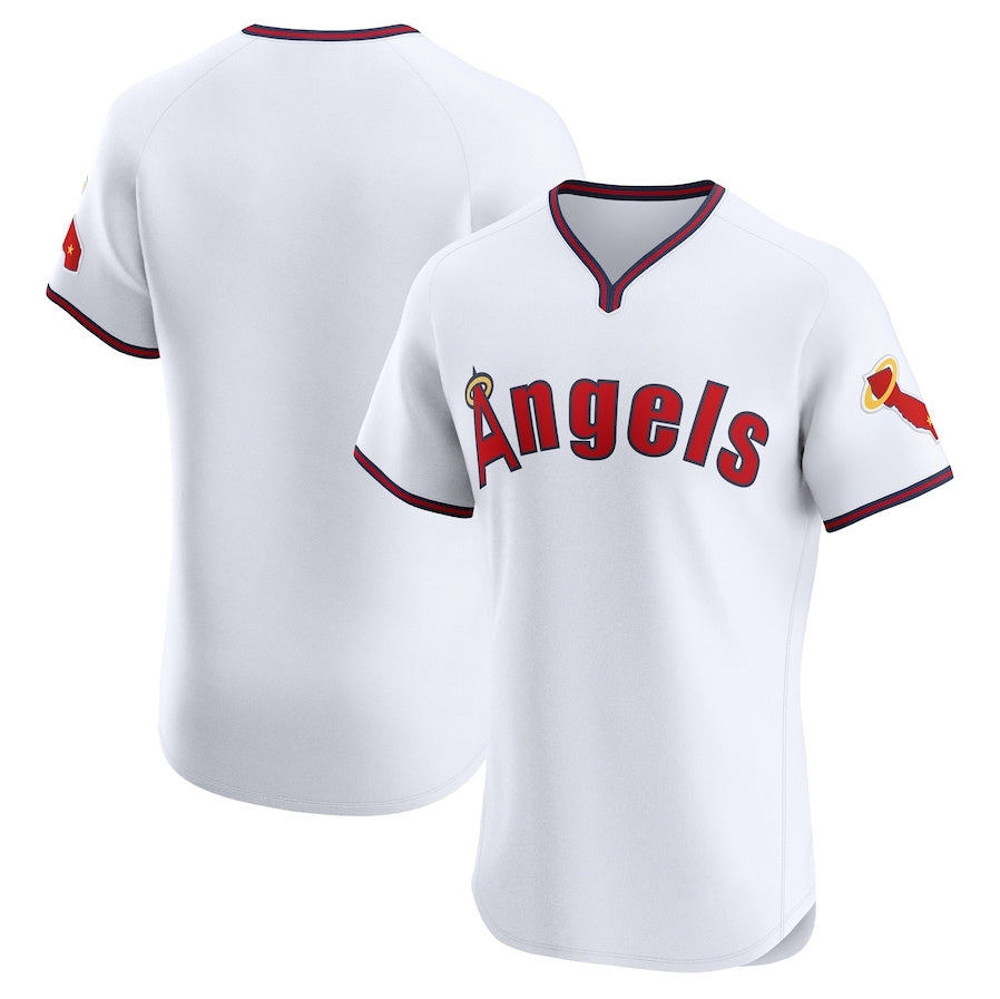 Los Angeles Angels Alternate Vapor Premier Elite Patch Jersey - White Stitched Baseball Jersey baseball jersey product view 1