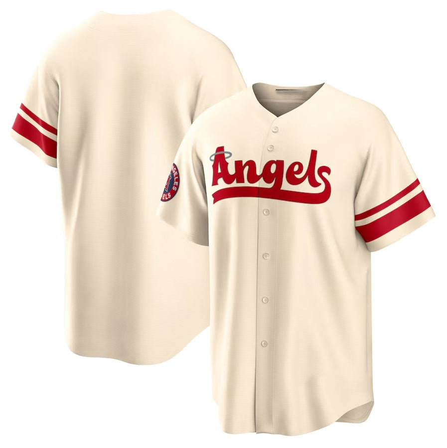 Los Angeles Angels City Connect Replica Team Jersey - Cream Stitched Baseball Jersey baseball jersey product view 1