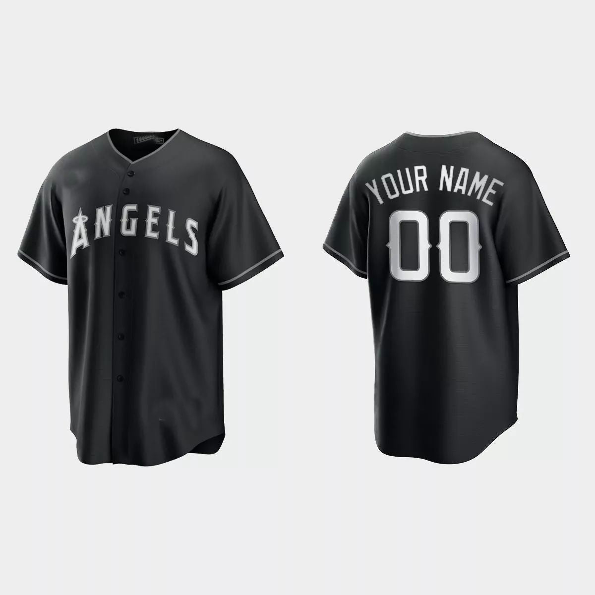 Custom Los Angeles Angels 2021 All Black Fashion Replica Jersey ¨C Black White Stitched Baseball Jerseys baseball jersey product view 1