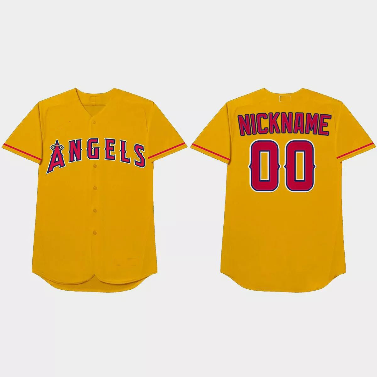 Custom Los Angeles Angels 2021 Players¡¯ Weekend Nickname Jersey ¨C Gold Stitched Baseball Jerseys baseball jersey product view 1