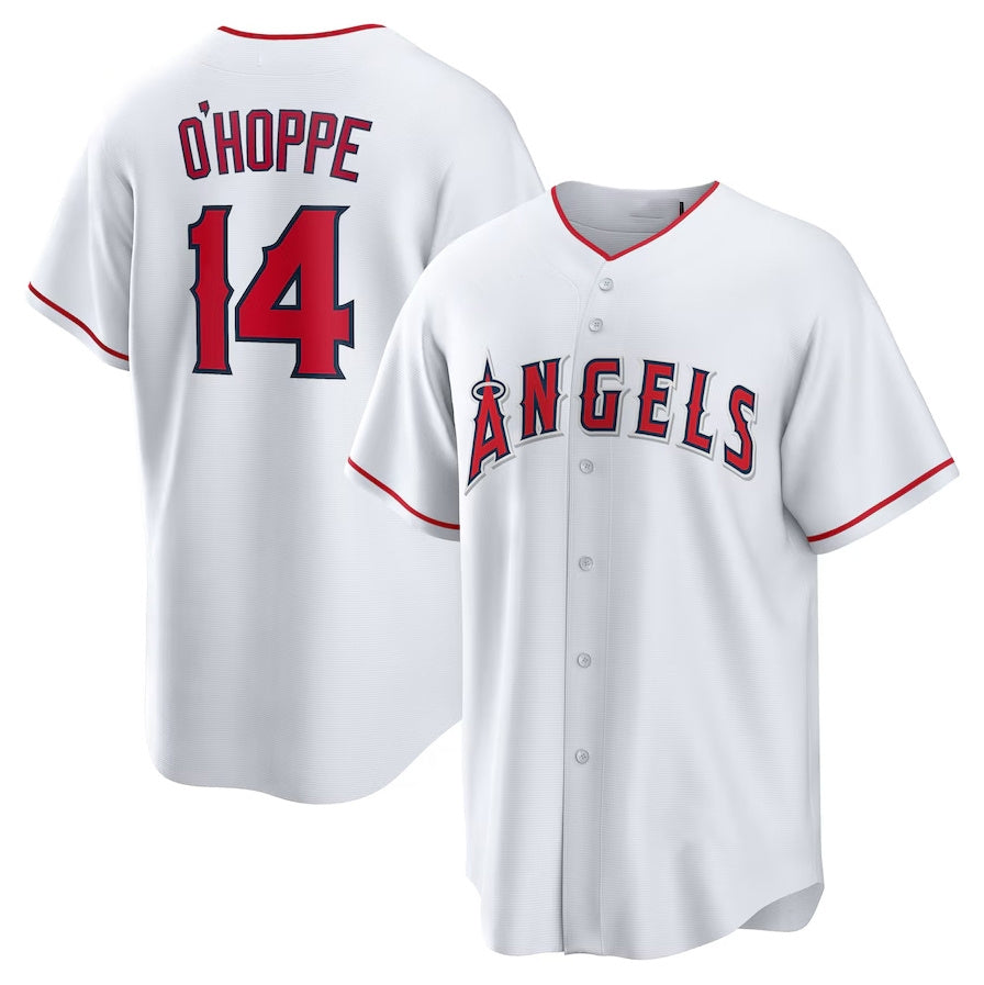 Los Angeles Angels #14 Logan O'Hoppe Home Replica Jersey - White Stitched Baseball Jersey baseball jersey product view 1
