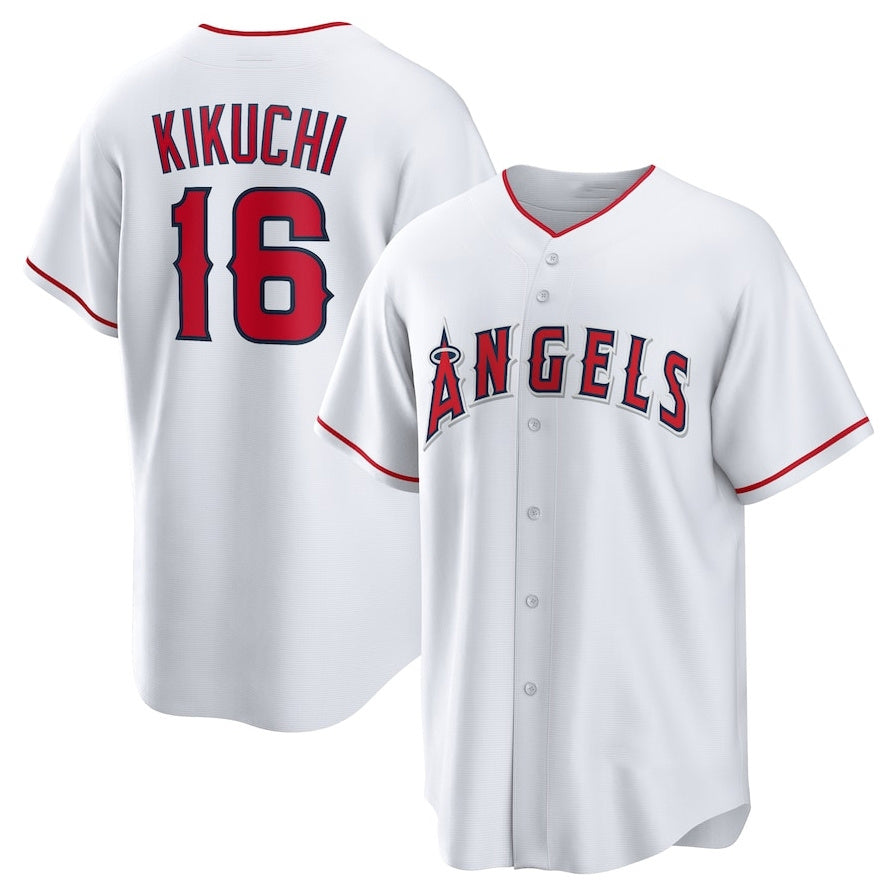 Los Angeles Angels #16 Yusei Kikuchi Home Replica Jersey - White Stitched Baseball Jersey baseball jersey product view 1