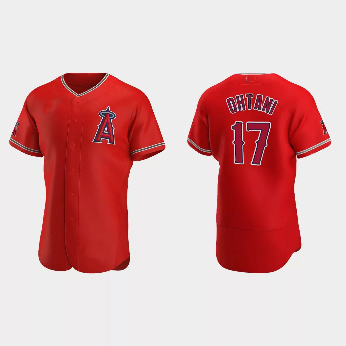 Los Angeles Angels #17 Shohei Ohtani 2020 Alternate Authentic Team Logo Jersey ¨C Red Men Youth Women Baseball Jerseys baseball jersey product view 1