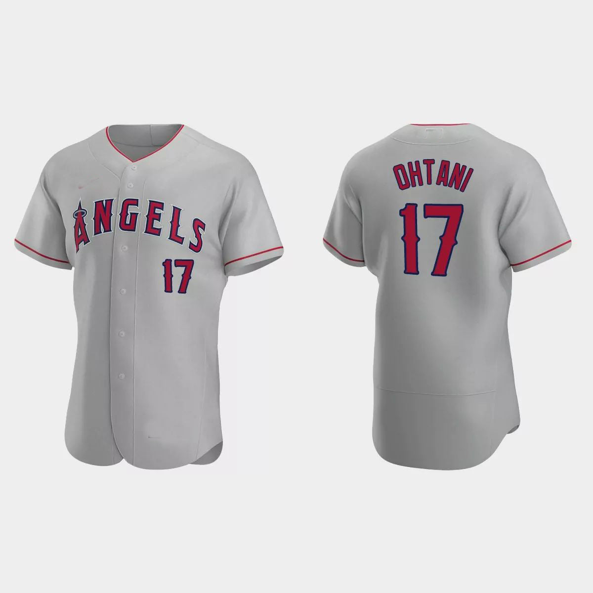 Los Angeles Angels #17 Shohei Ohtani 2020 Road Authentic Jersey ¨C Gray Men Youth Women Baseball Jerseys baseball jersey product view 1