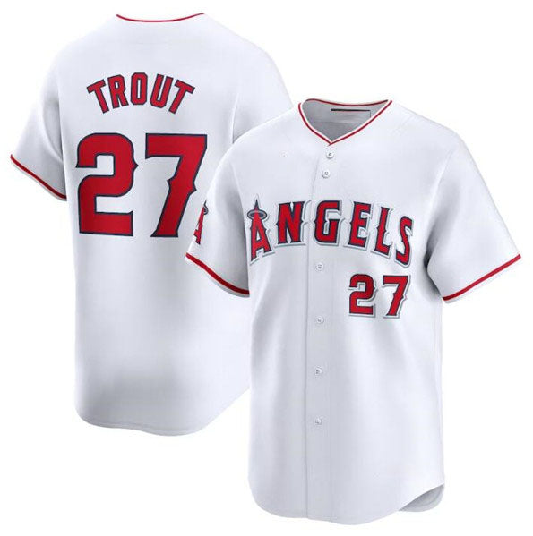 Los Angeles Angels #27 Mike Trout White Home Limited Baseball Stitched Jersey baseball jersey product view 1