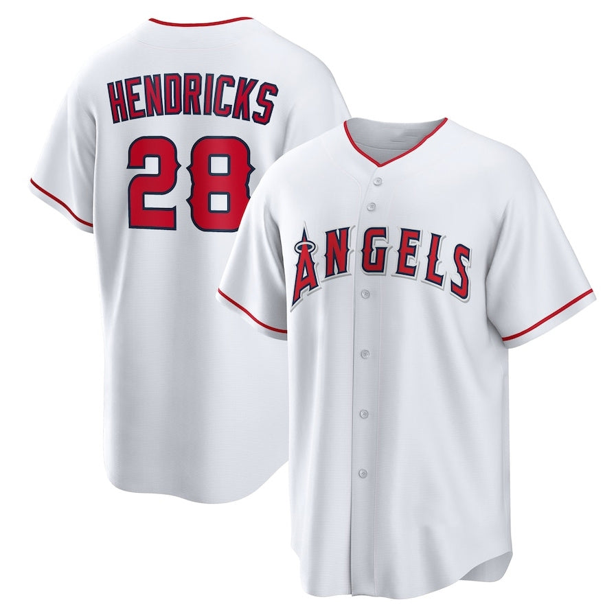 Los Angeles Angels #28 Kyle Hendricks Home Replica Jersey - White Stitched Baseball Jersey baseball jersey product view 1